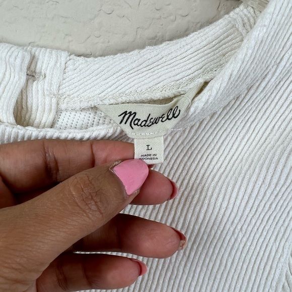 Madewell Ottoman Jacquard Button-Back Top Size Large - Picture 6 of 7